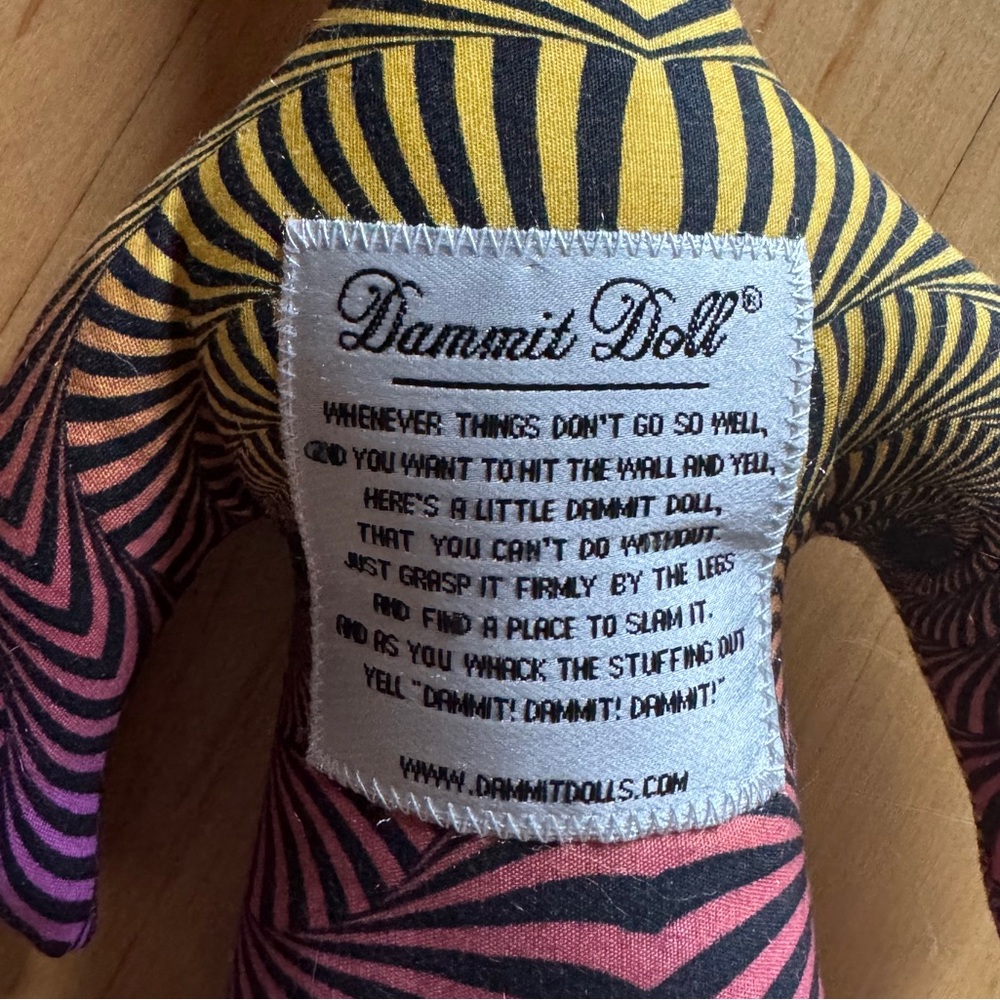 Dammit Doll in psychedelic fabric - Picture 2 of 5